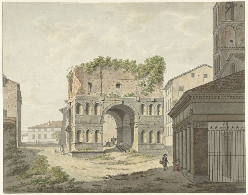 Engraving by Daniël Dupré depicting the arch of Janus in Rome
