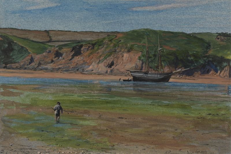 A Devon River at Low Tide, June 16, 1859, oil on canvas by Edward Thompson Davis