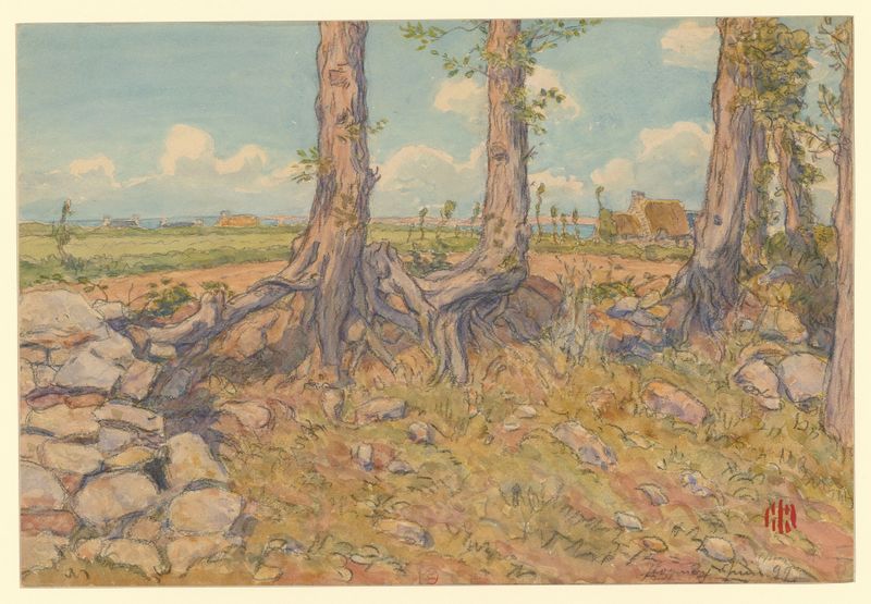 Loguivy by Henri Rivière, depicting a tranquil marine landscape, oil painting