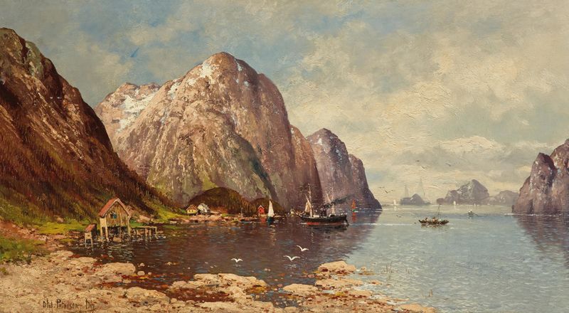 Paisaje de un fiordo con agua y montañas de Olaf Petersen