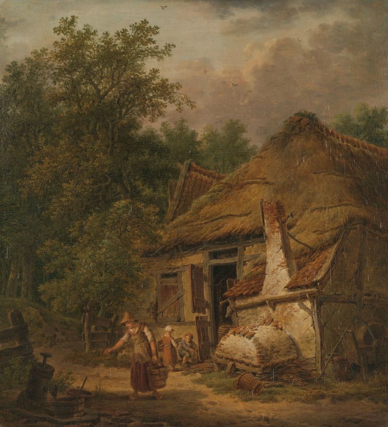 Farmhouse near Helvoirt, oil painting by Pieter Pietersz. Barbiers, depicting a rural landscape.