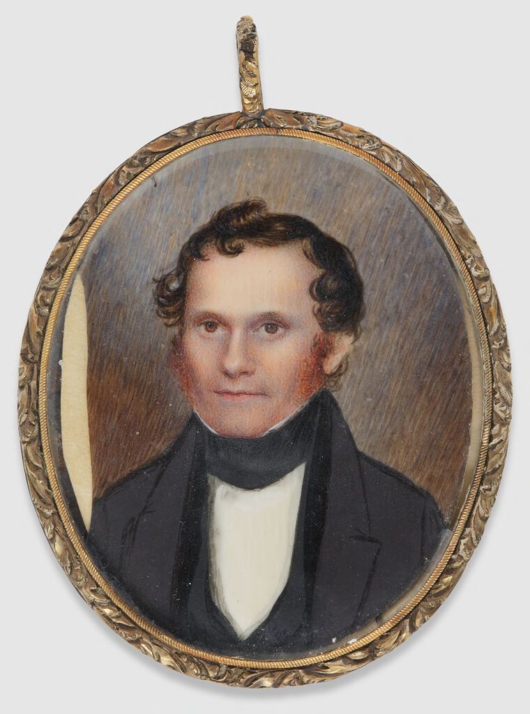 Retrato de un hombre en marfil de Alvan Clark, mostrando una profunda mirada y expresión emocional.