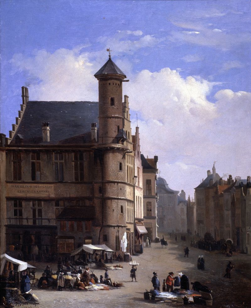 El Toreken en el Vrijdagmarkt de Gante, pintura al óleo de François-Joseph Boulanger