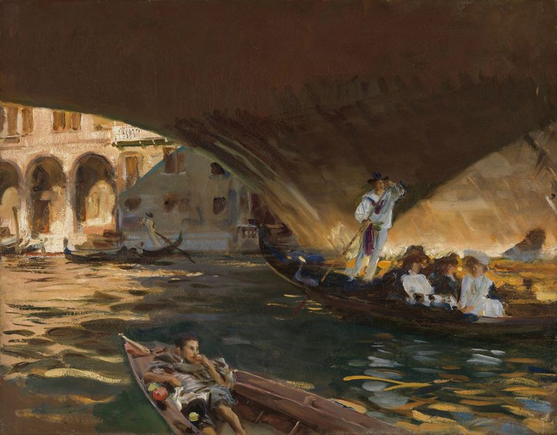 The Rialto, oil on canvas by John Singer Sargent, depicting a Venetian landscape with reflections.