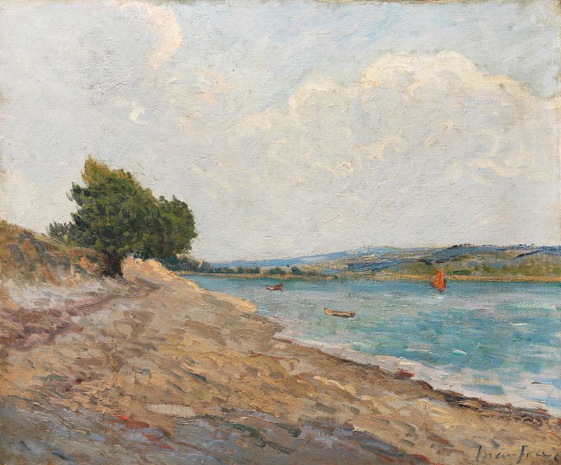Rivière de Landerneau by Maxime Maufra, oil on canvas depicting a river with golden light.
