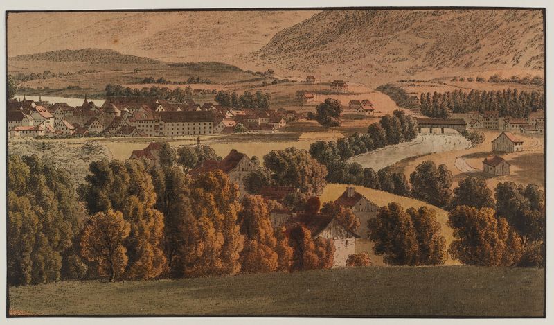 Paisagem de Zurique por Johann Jakob Biedermann, meio desconhecido