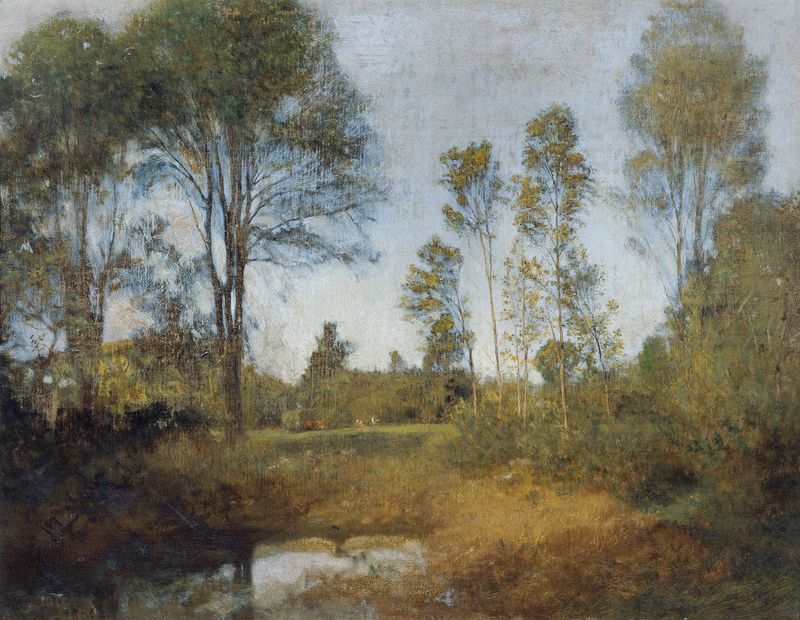 Landschaft mit Heuwagen by Franz Rumpler, oil painting depicting a hay wagon in a vibrant landscape.