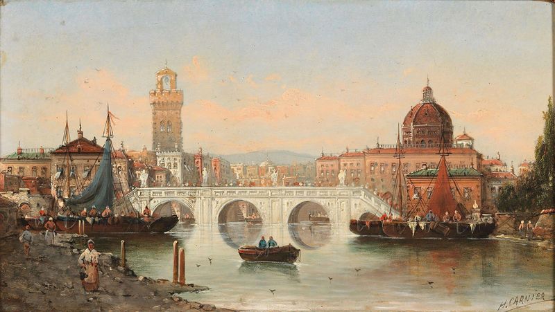 Paisaje de Florencia con luz dorada y sombra, de Karl Kaufmann