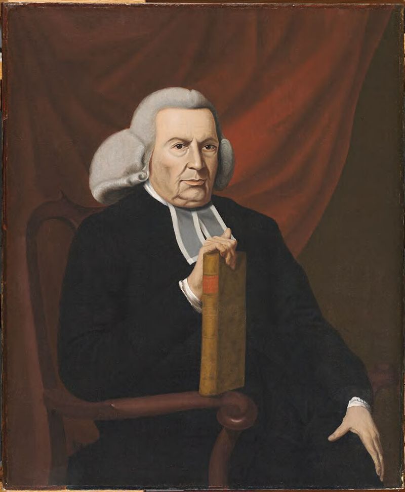 Retrato de Charles Chauncy, óleo sobre lienzo de MacKay, que representa a un noble con una mirada resuelta.