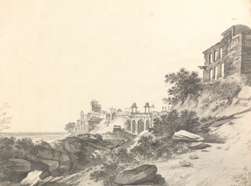 Landscape drawing by William Hodges, ink on paper
