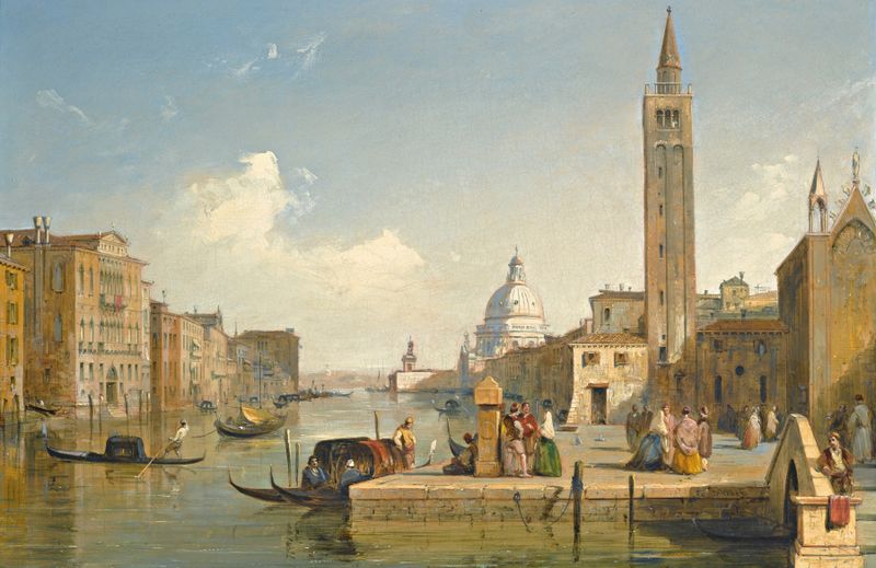 View of the Grand Canal with the Church of Santa Maria Della Salute, oil painting by Edward Pritchett