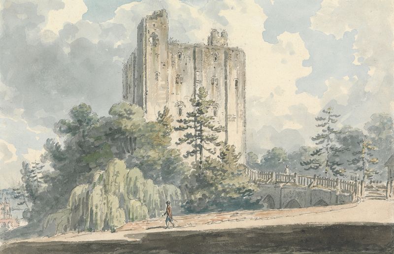 Hedingham Castle, Essex, acuarela sobre papel de Edward Dayes