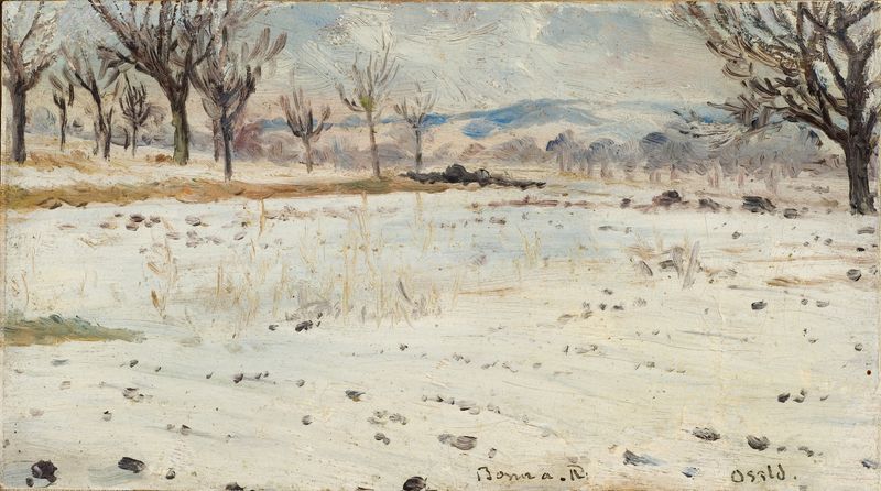 Paisaje invernal con colinas cubiertas de nieve de Helmer Osslund, medio desconocido.