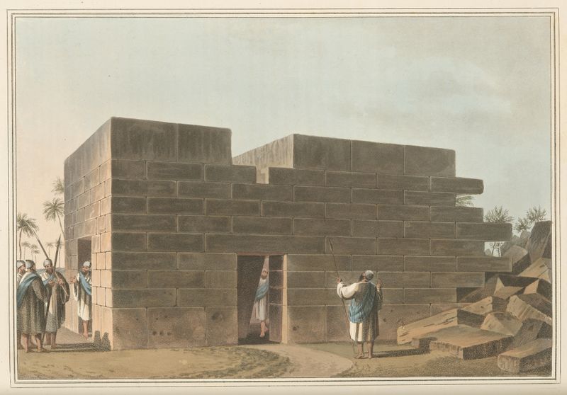 Templo de Júpiter Ammon na Líbia, aquarela sobre papel de Luigi Mayer