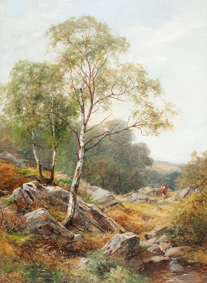 Paisagem de Glen Falloch por David Bates, óleo sobre tela