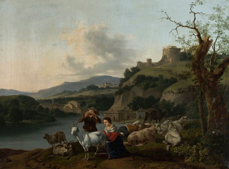 Pastoral Scene by Kazimierz Żwan, romantic landscape with soft hues and light.