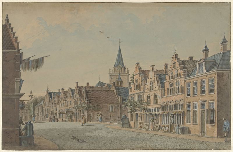 De visbrug in Woerden de Dirk Verrijk, retratando uma ponte sobre águas calmas, Idade de Ouro Holandesa