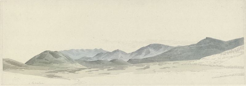 Mountain landscape at Tusculum, oil on canvas by Josephus Augustus Knip