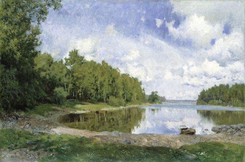 Lake View at Engelsberg, Västmanland by Olof Arborelius, impressionism, oil painting