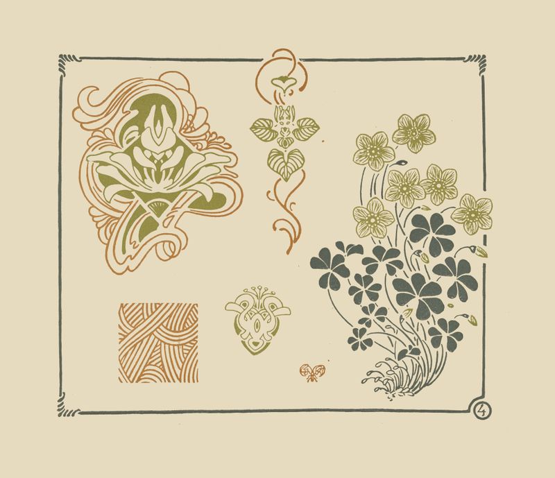 Abstract design featuring flowers and leaves by George Auriol, unknown medium