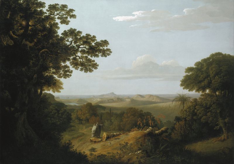 Landscape view of Campi Flegrei, oil on canvas by Thomas Jones