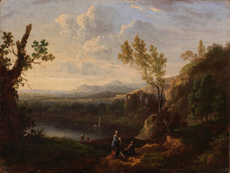 Landscape by Richard Wilson, depicting gentle hills and a vast sky in soft pastels.