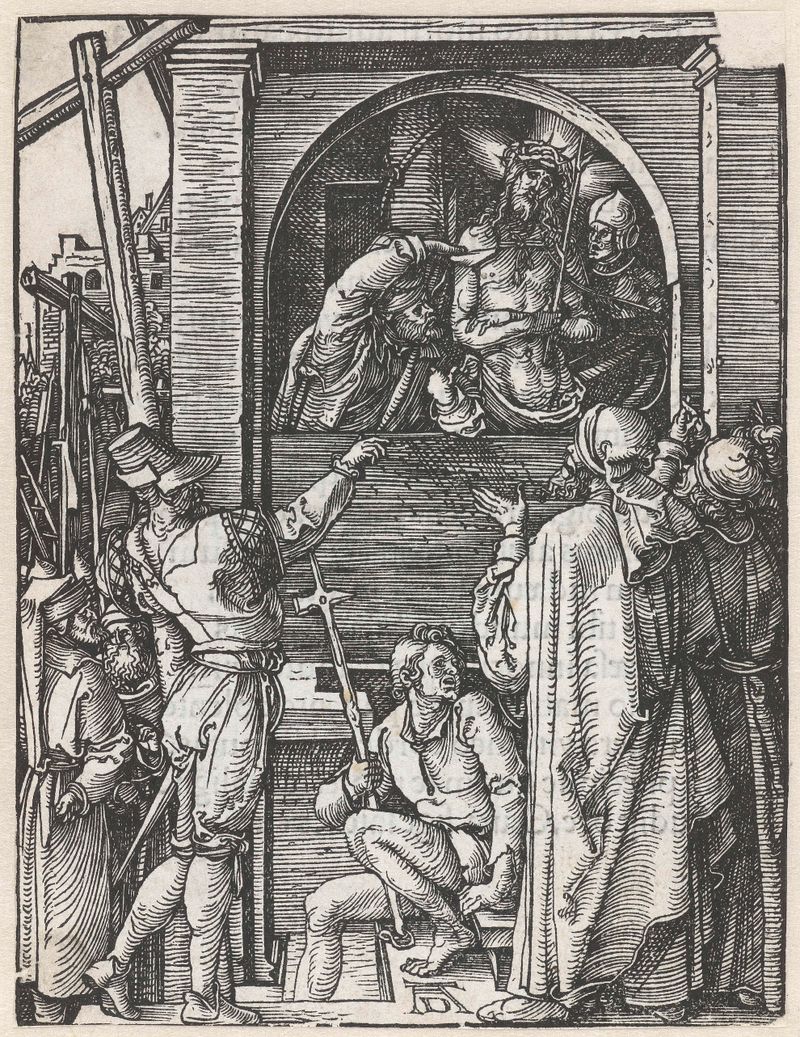 Cena religiosa com Cristo e braços estendidos, pintura a óleo de Albrecht Dürer