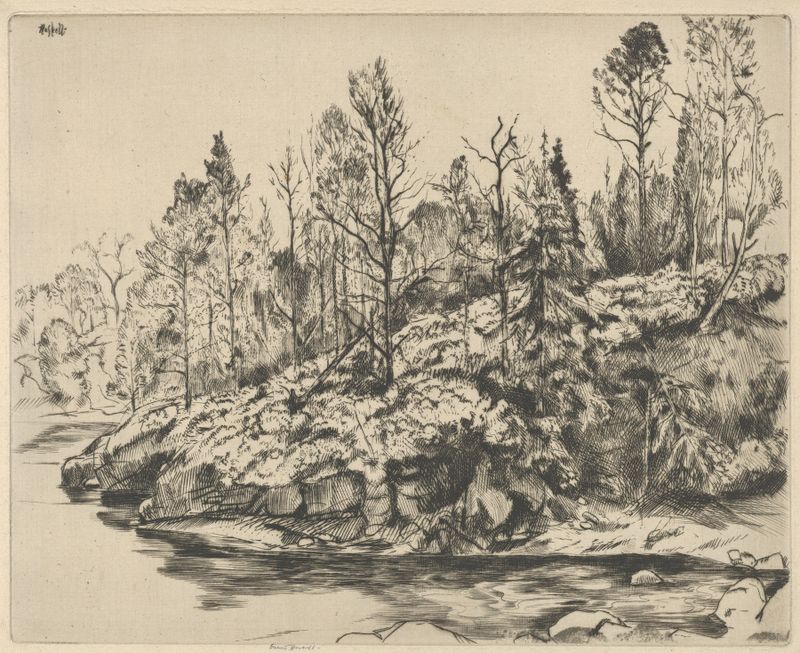 Autumnal Point de Ernest Haskell, paisagem impressionista retratando a folhagem de outono.
