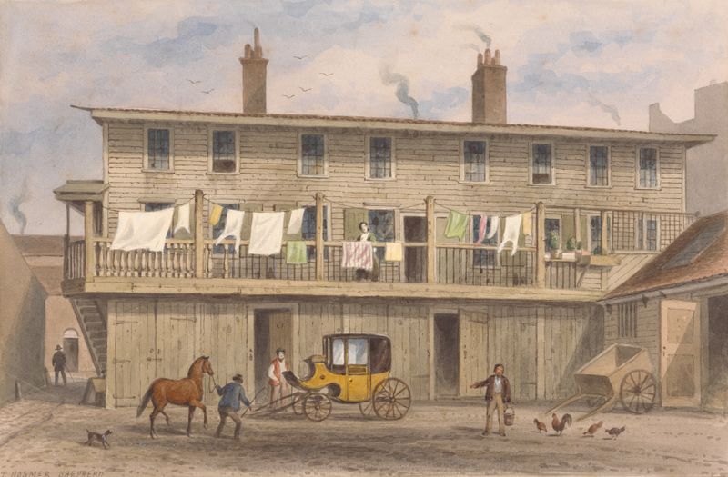The Vine Inn in watercolor on paper by Thomas Hosmer Shepherd