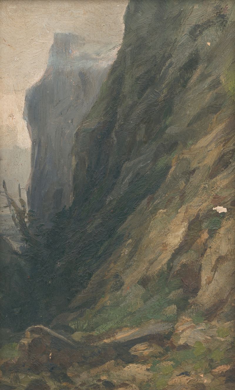 Paisaje de Záber zo Zádielskej doliny de Ľudovít Čordák, óleo sobre lienzo