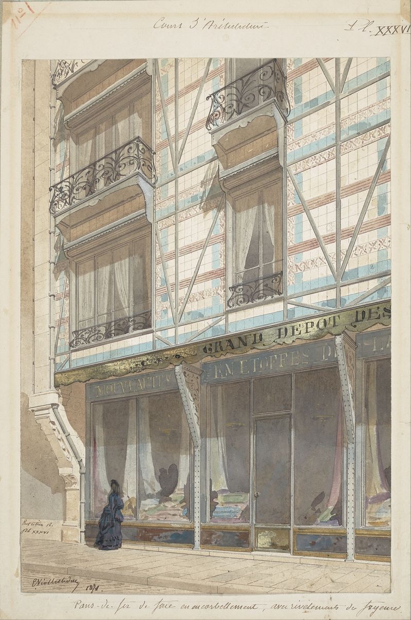 Casa de estrutura de ferro com revestimento de cerâmica vidrada de Eugène Viollet-le-Duc