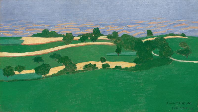 Corn Fields by Félix Vallotton, oil on canvas depicting golden stalks in a serene landscape.