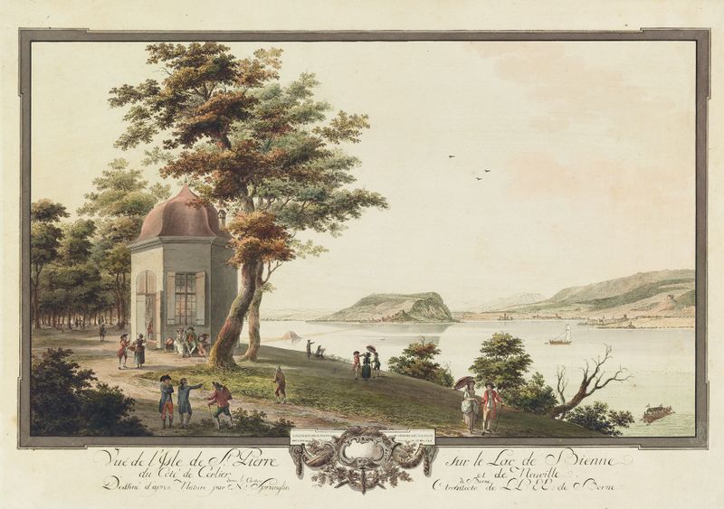 Lake landscape with reflections, oil on canvas by Niklaus Sprüngli