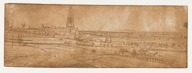 Etching by Jan Ruyscher depicting a tranquil river and lush greenery