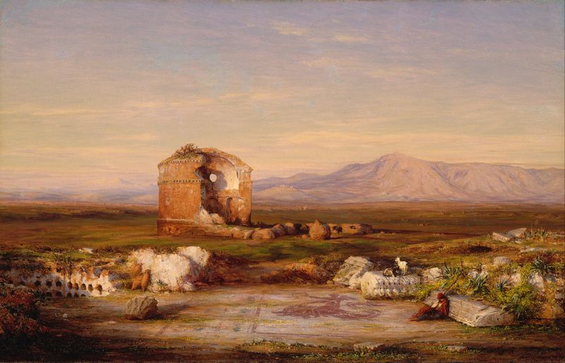 Torre di Schiavi by Thomas Hiram Hotchkiss, oil painting depicting a weathered tower.