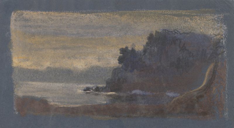 Blue Landscape by Arthur Bowen Davies, oil painting depicting rolling hills and azure sky.
