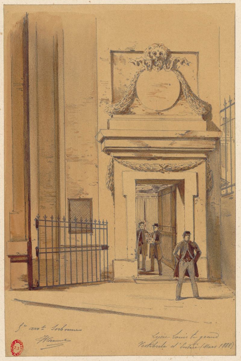 Interior of Lycée Louis le Grand, oil on canvas by Jules-Adolphe Chauvet