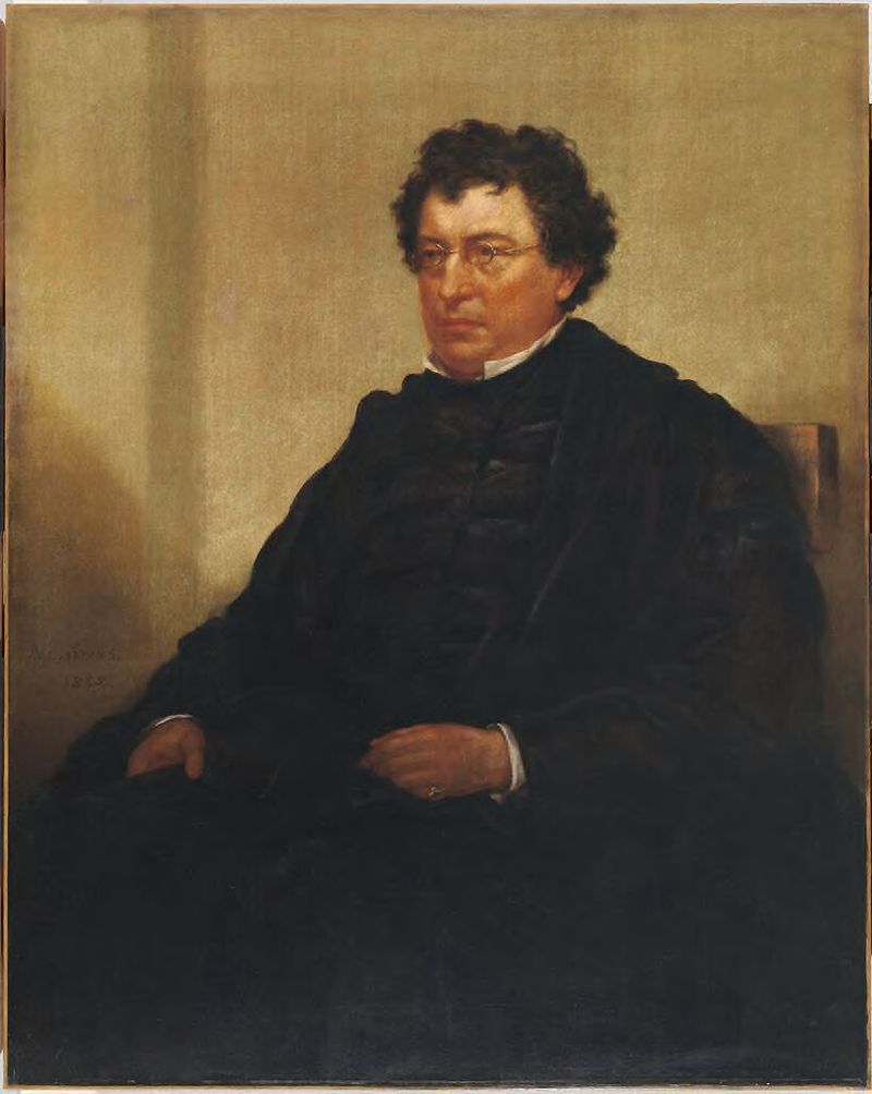 Portrait of Cornelius Conway Felton, oil on canvas by Joseph Alexander Ames