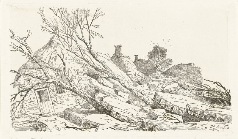 Landscape with ice and river by Pierre Louis Dubourcq, 1855