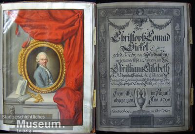 Retrato de Christoph Conrad Sickel, óleo sobre pergaminho de J. R. C. Müller