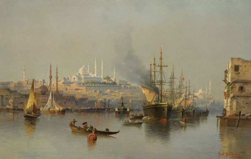Paisagem em Constantinopla por Karl Kaufmann, óleo sobre tela