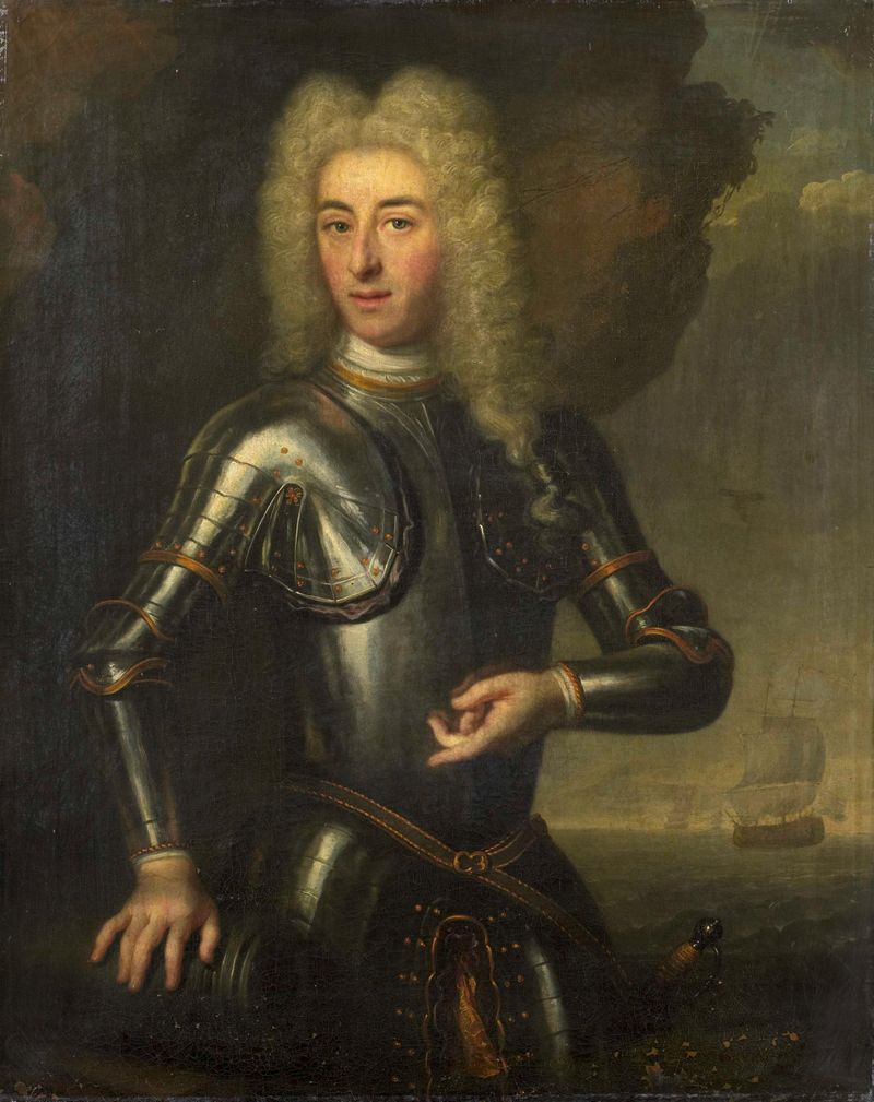 Retrato de Hendrik Lijnslager, capitão do mar, óleo sobre tela, artista desconhecido