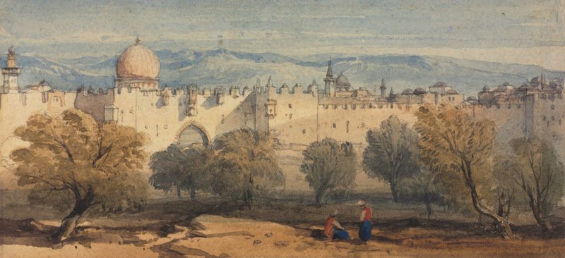 St. Stephen’s Gate em Jerusalém, pintura a óleo de Richard Principal Leitch