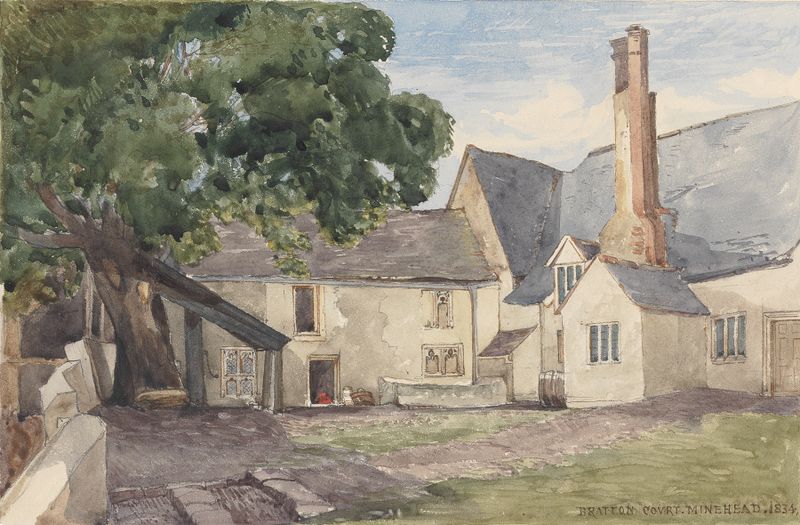 ink on paper by Rev. James Bulwer depicting crumbling architecture