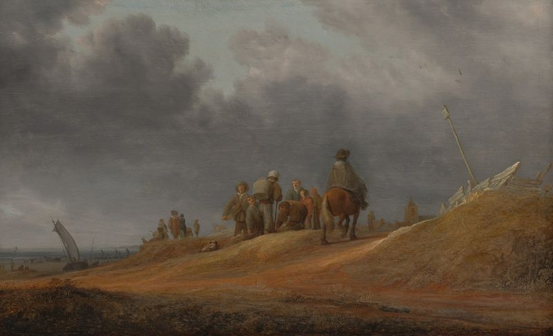 Mercado junto al Mar, óleo sobre lienzo de Salomon van Ruysdael