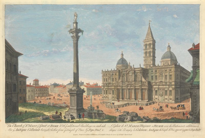 Gravura de Thomas Bowles III da Igreja de Santa Maria a Grande em Roma