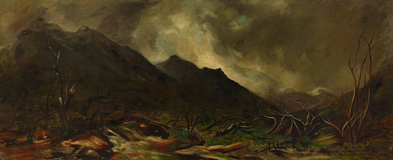 Mount Rolleston, Otira Gorge, oil on canvas by Petrus van der Velden
