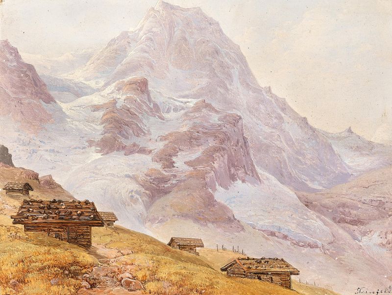 Huts on a mountain pasture de Franz Steinfeld, meio desconhecido