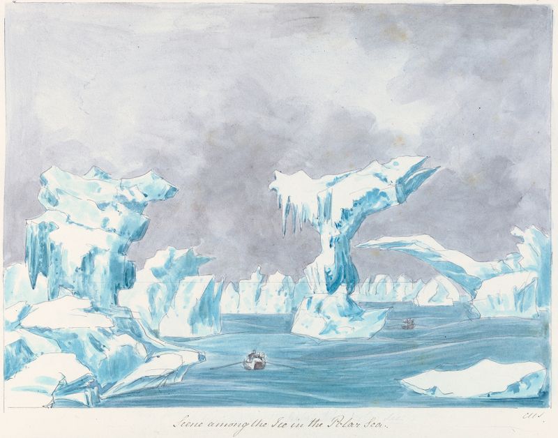 Scene Among the Ice in the Polar Sea, óleo sobre tela de Charles Hamilton Smith