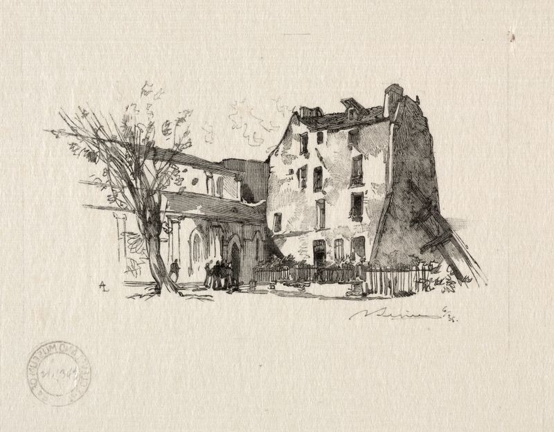 St. Julien le Pauvre; Le Presbytère, pintura a óleo de Auguste Louis Lepère